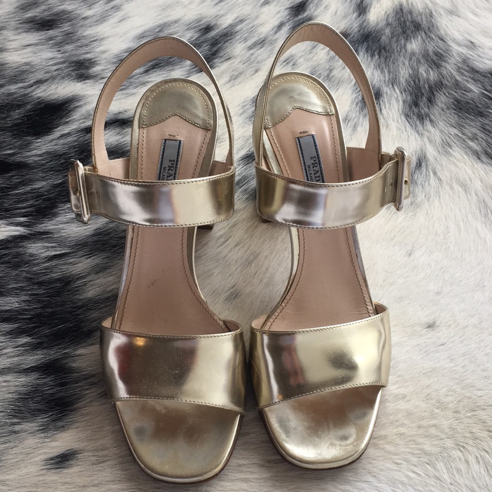 Gold Prada Sandal